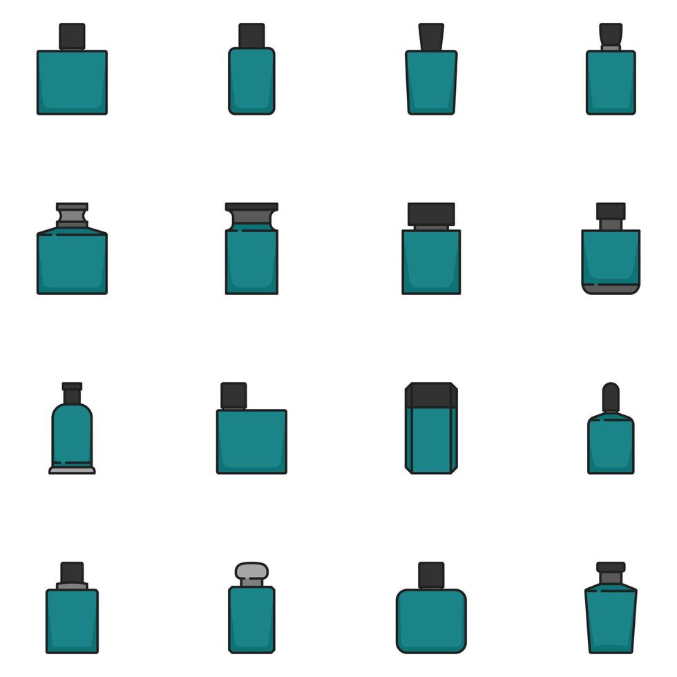 Perfume Line Icon Set Vector