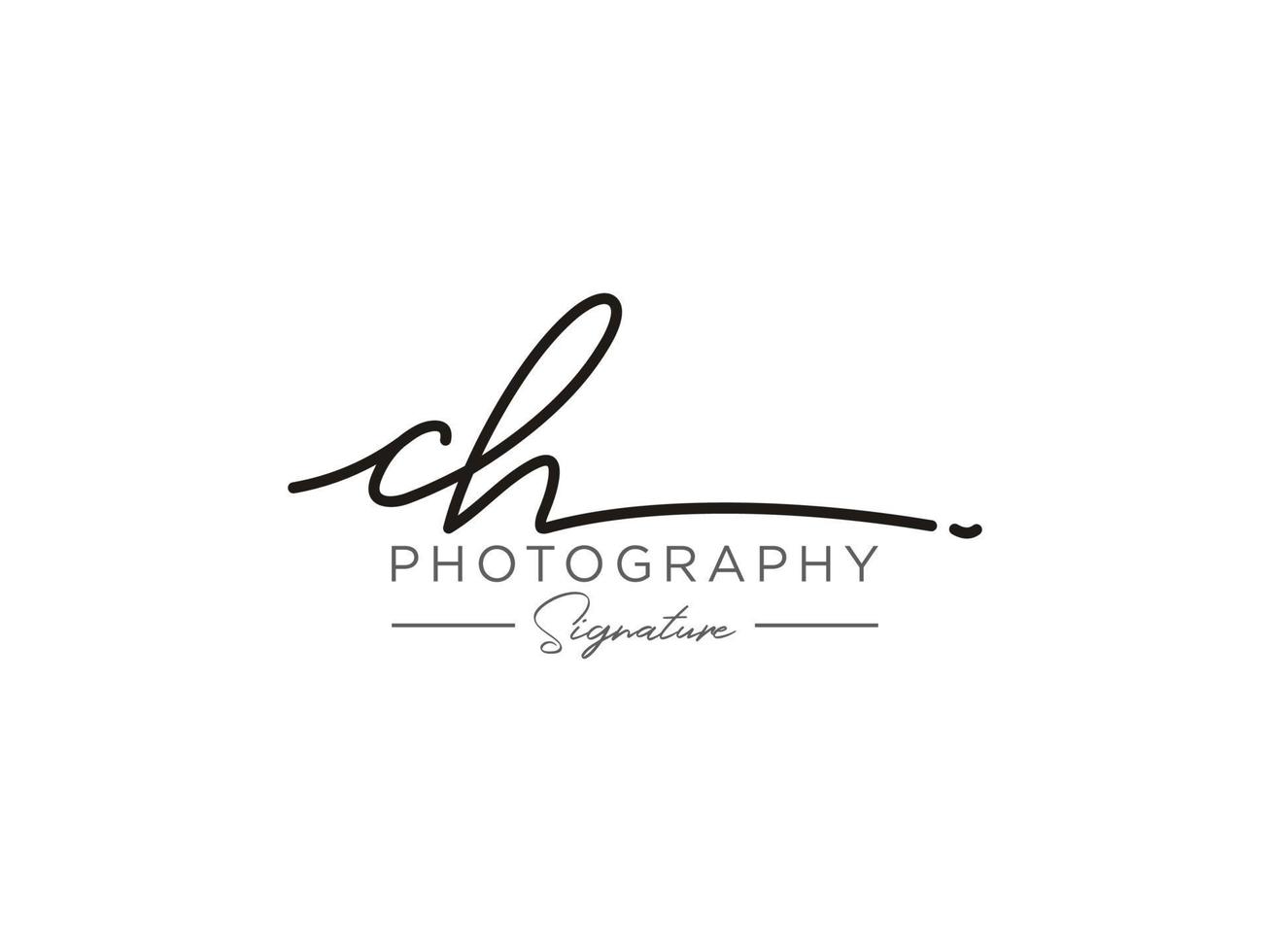 Letter CH Signature Logo Template Vector