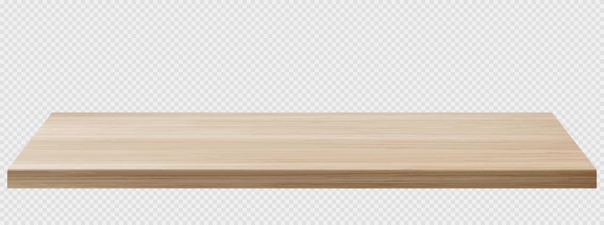 Wood table perspective view, wooden desk surface vector