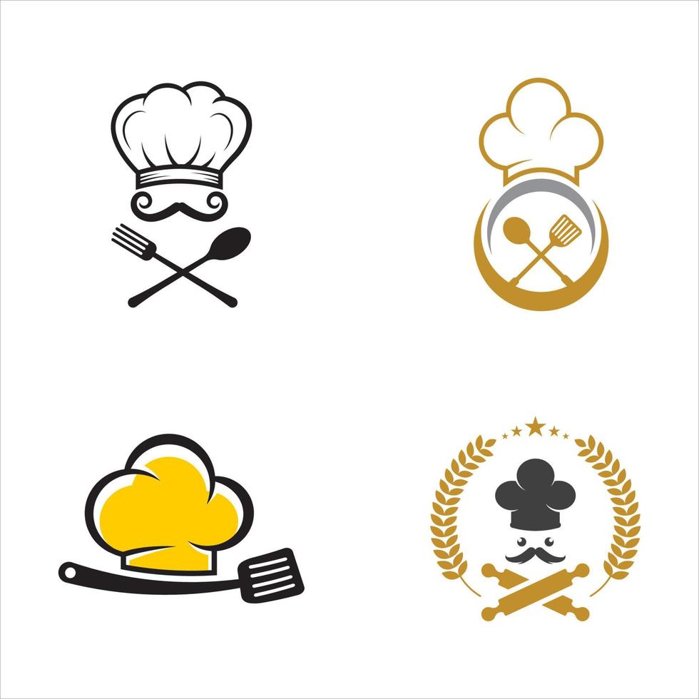 Hat chef logo template vector