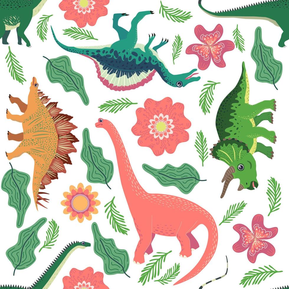 patrón de dinosaurio de fideos. estampado de dragón textil sin costuras,  fondo de tela infantil de moda, dinosaurios de dibujos animados. 12758984  Vector en Vecteezy