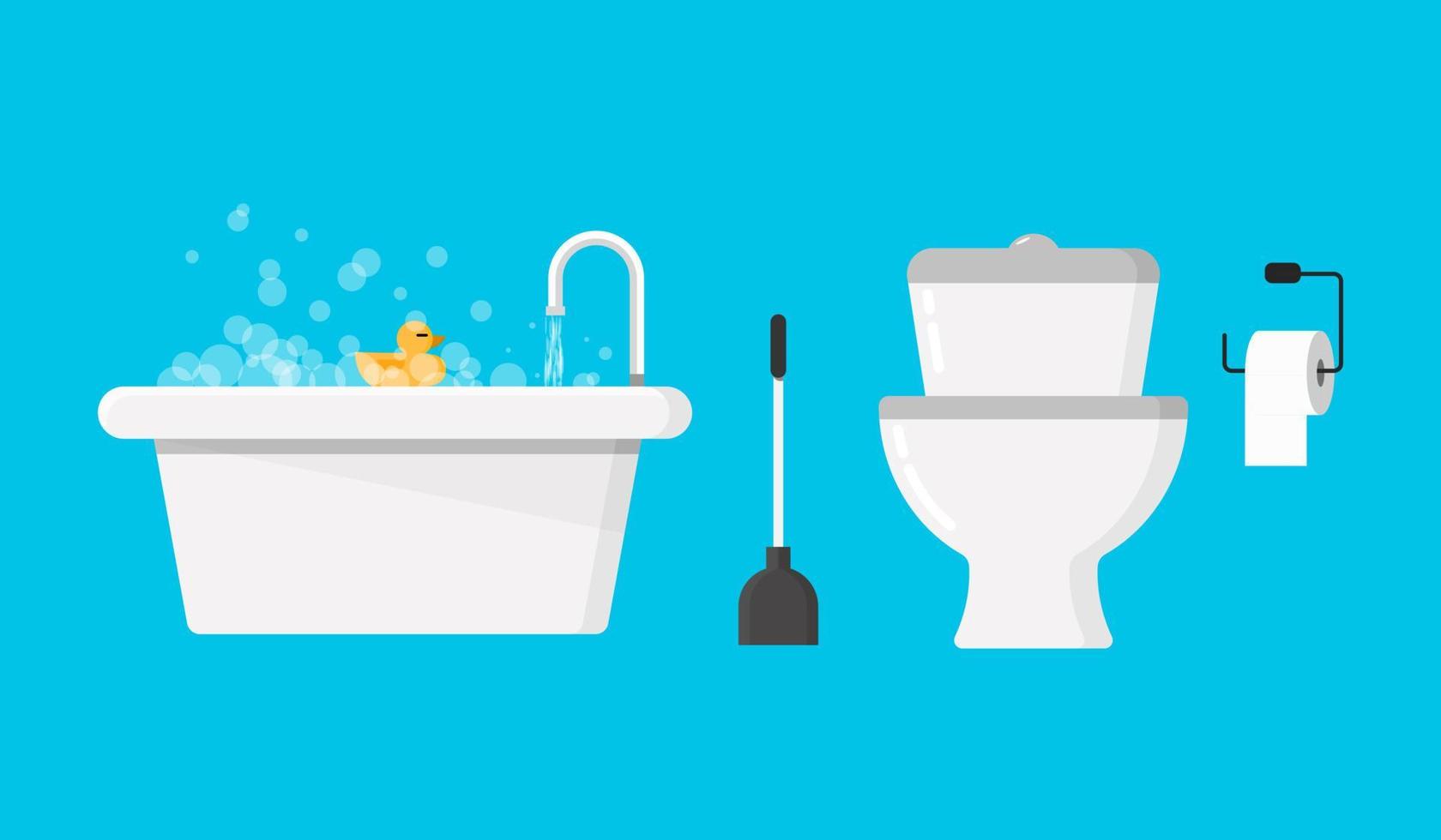 Set Bathroom equipment vector