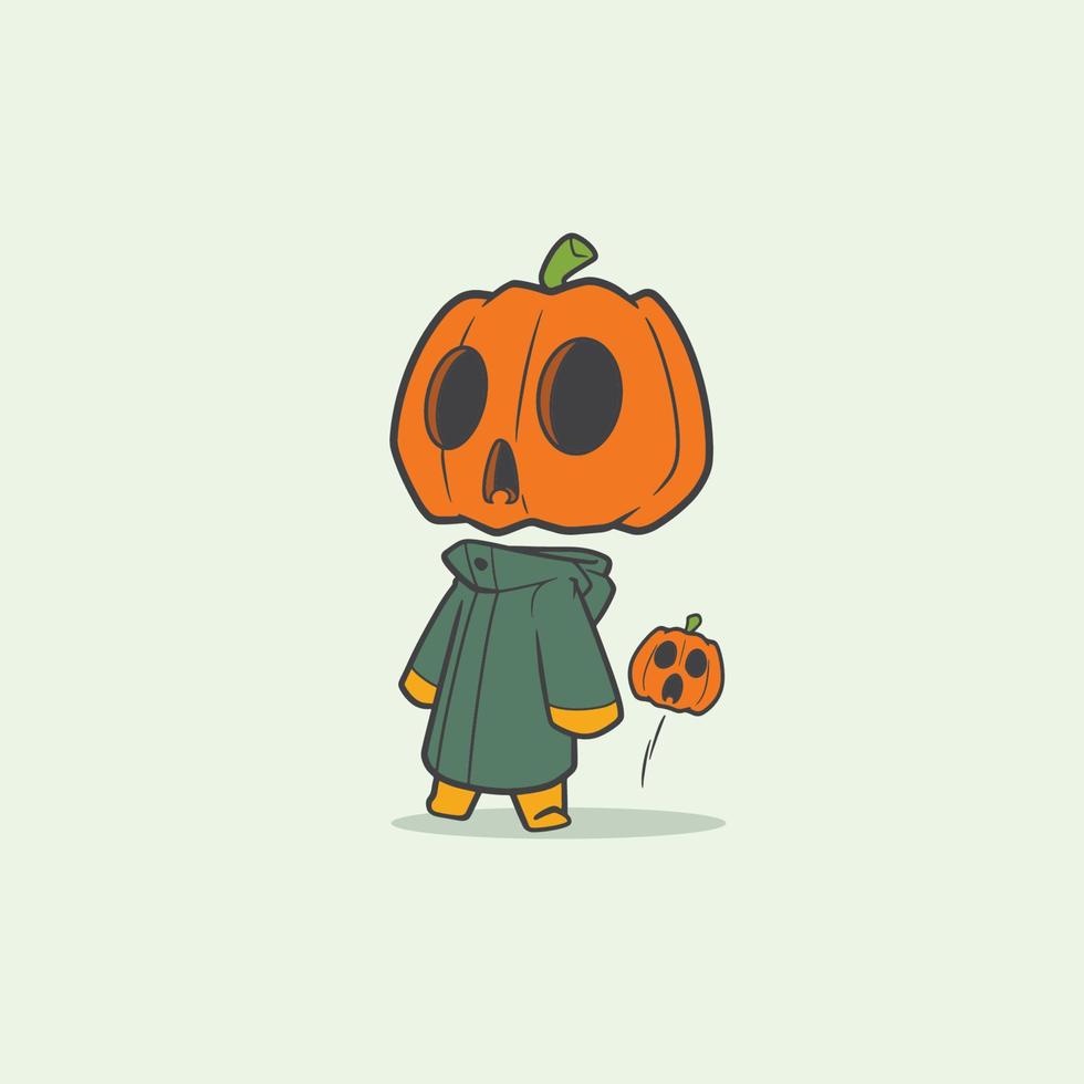 cabeza de calabaza de dibujos animados creativos sorprendido vector