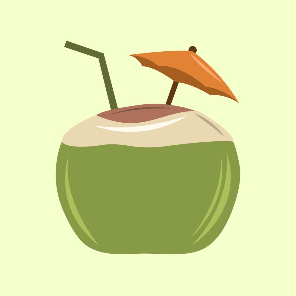Coconut fresh drink vector illustration for graphic design and decorative element