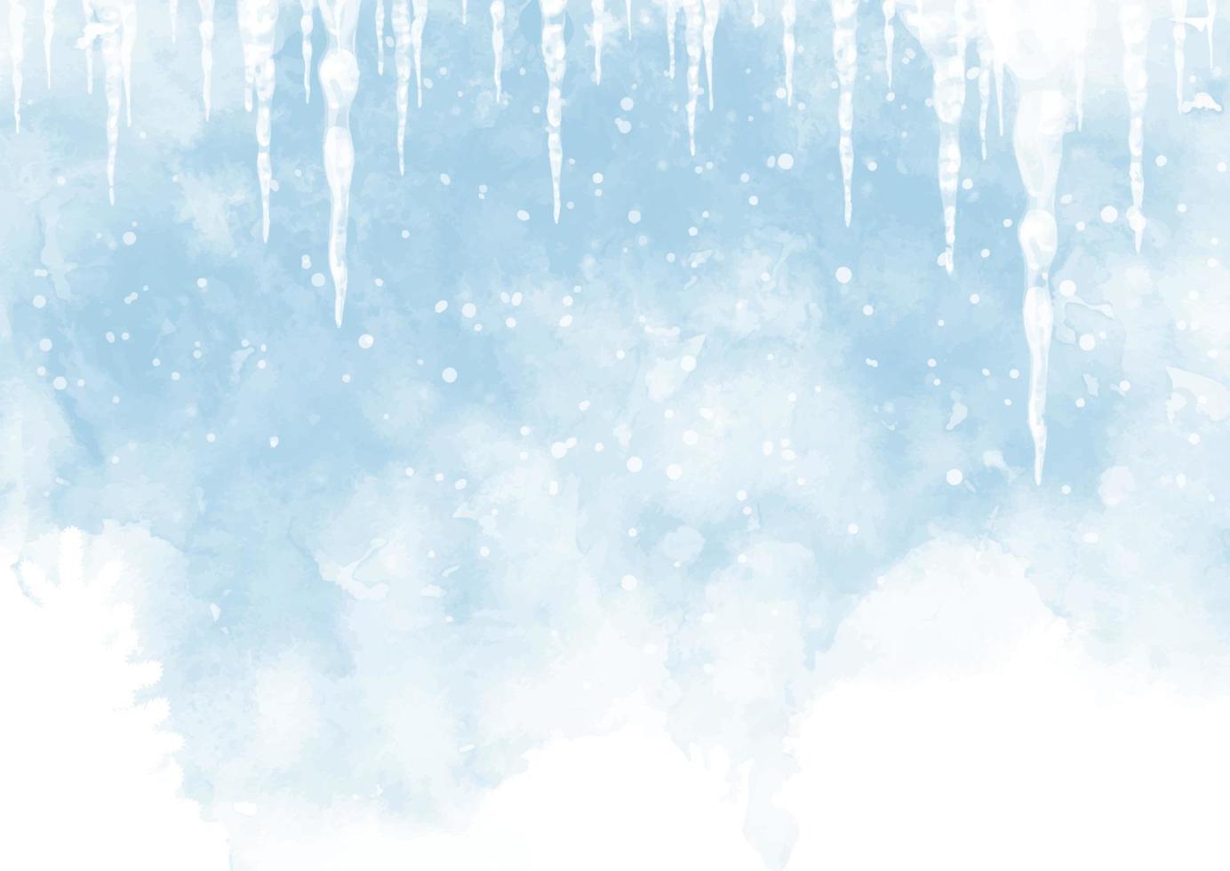 Christmas winter background with snow and icicles vector