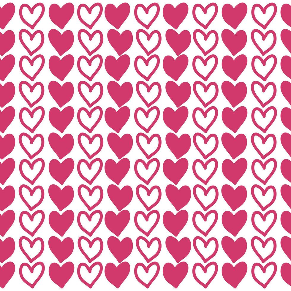 Seamless pattern with red hearts and the inscription love you. Decorative elements backdrop vector