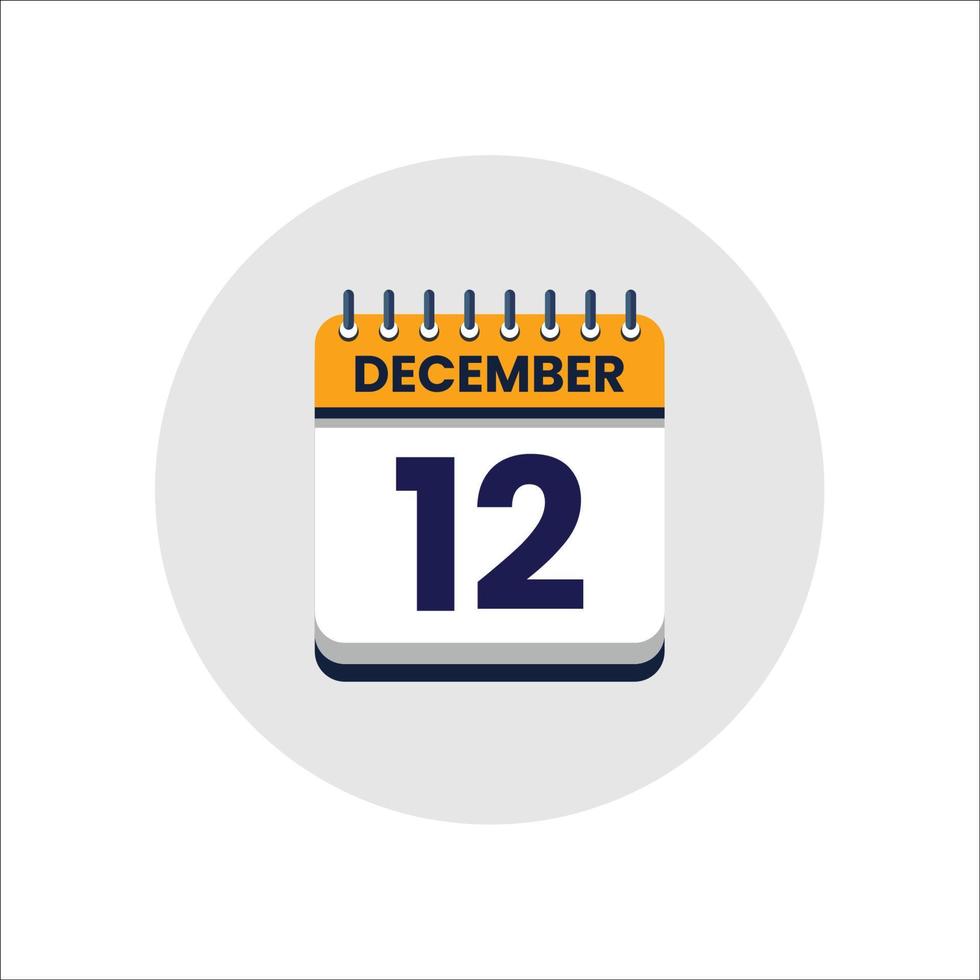 icono de fecha del calendario. icono del día del mes. fecha del programa del evento. hora de la cita. agenda del planificador, calendario del mes calendario de diciembre y planificador de tiempo. recordatorio del día. icono de vectores