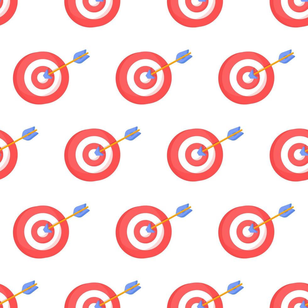 Vector illustration of target pattern. Seamless pattern of an arrow hitting a target.