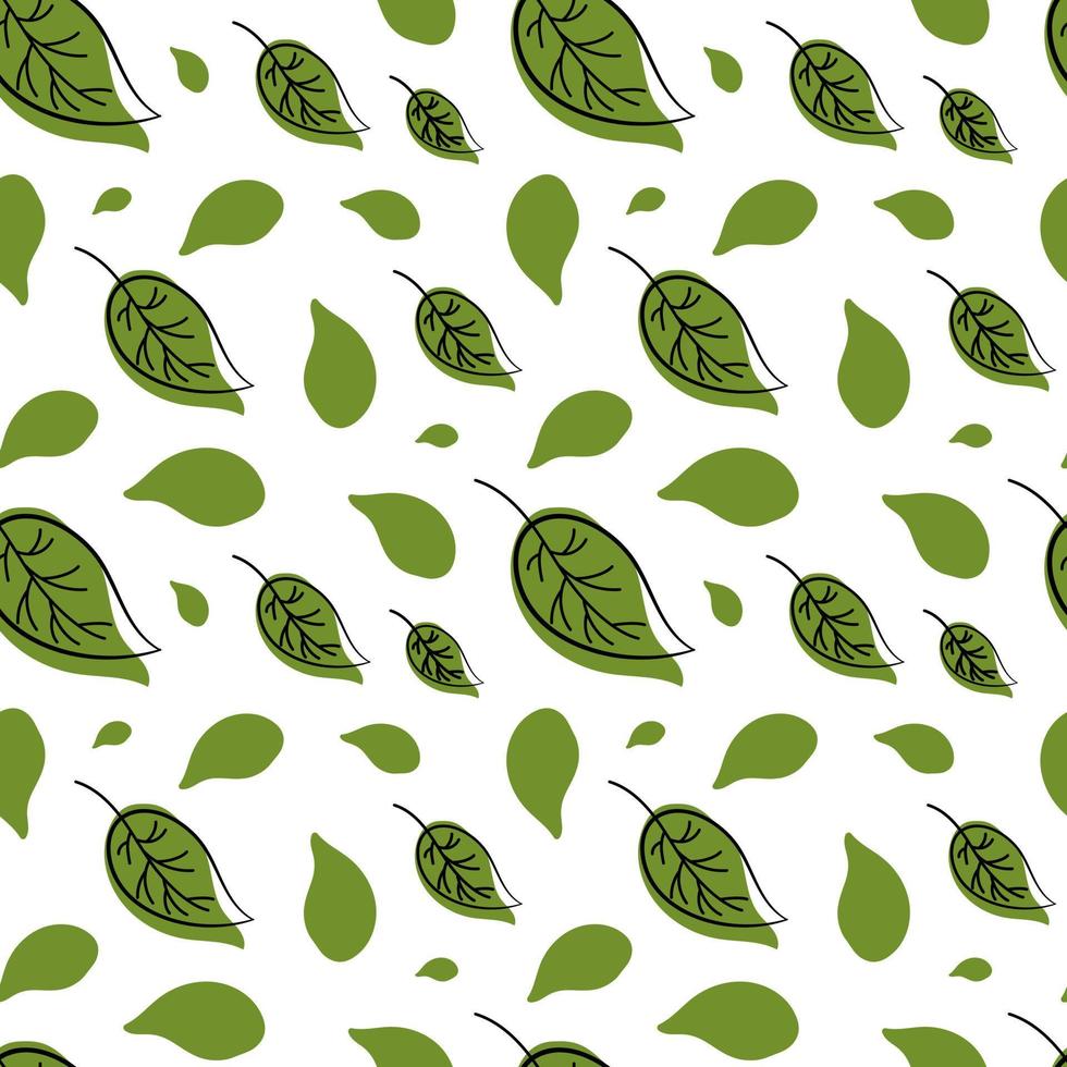autumn leaves pattern for fabric Vector illustration of a seamless pattern green