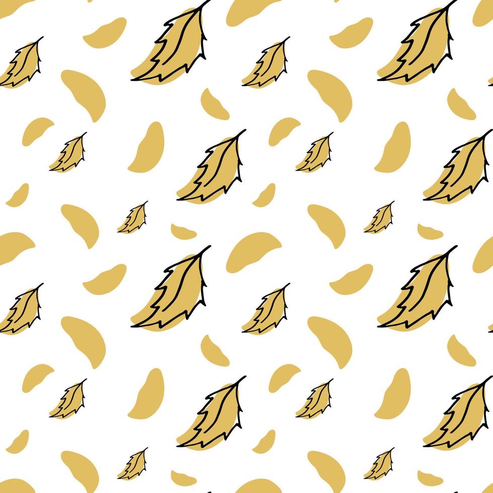 autumn leaves pattern for fabric Vector illustration of a seamless pattern yellow