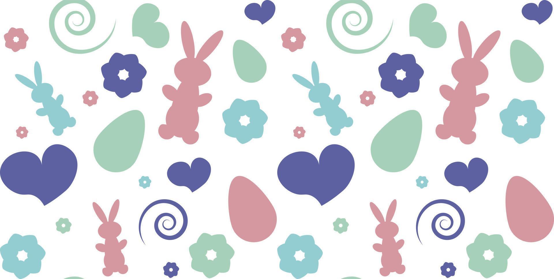 seamless pattern with heart and easter elements vector illustration