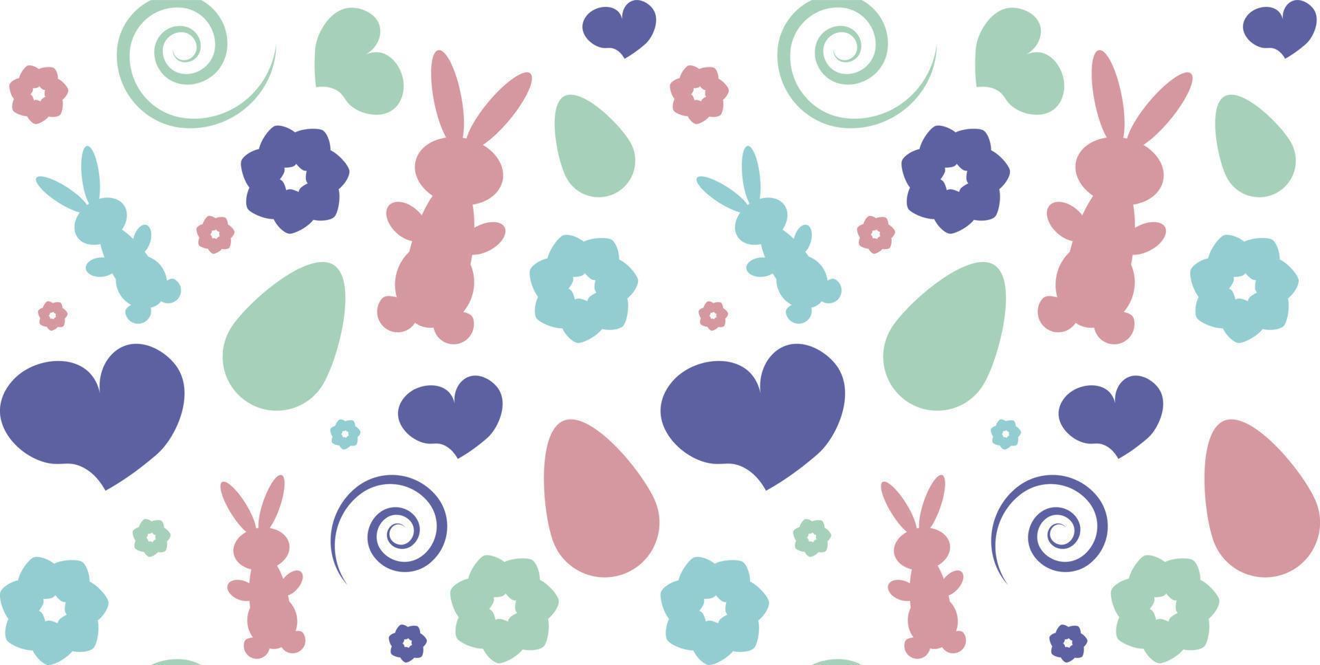 seamless pattern with heart and easter elements vector illustration