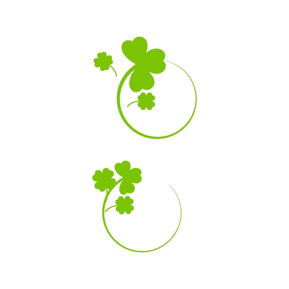 Green Clover Leaf  icon Template vector