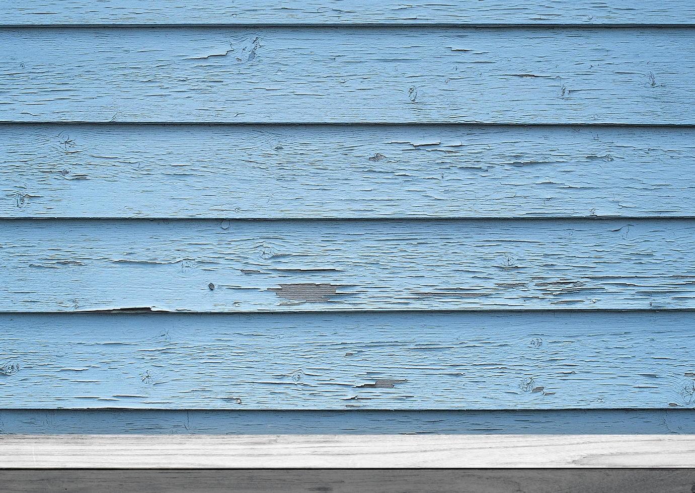 Old peeling light blue wooden wall, Abstract natural texture and background for your decorative design photo