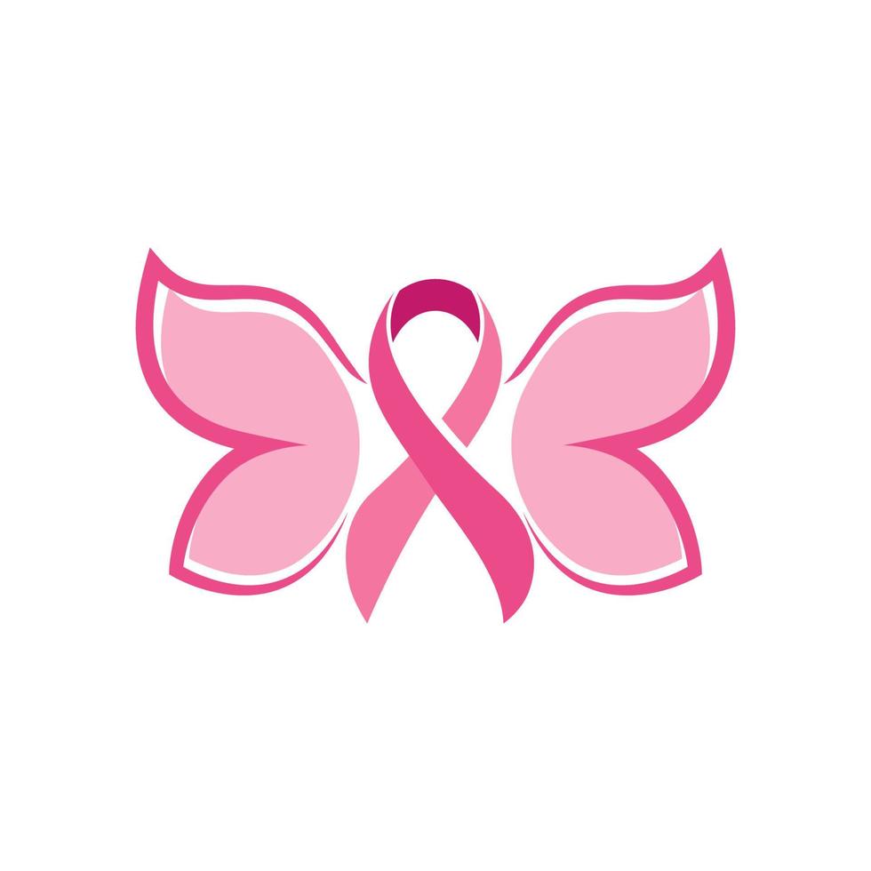 pink ribbon breast cancer icon vector