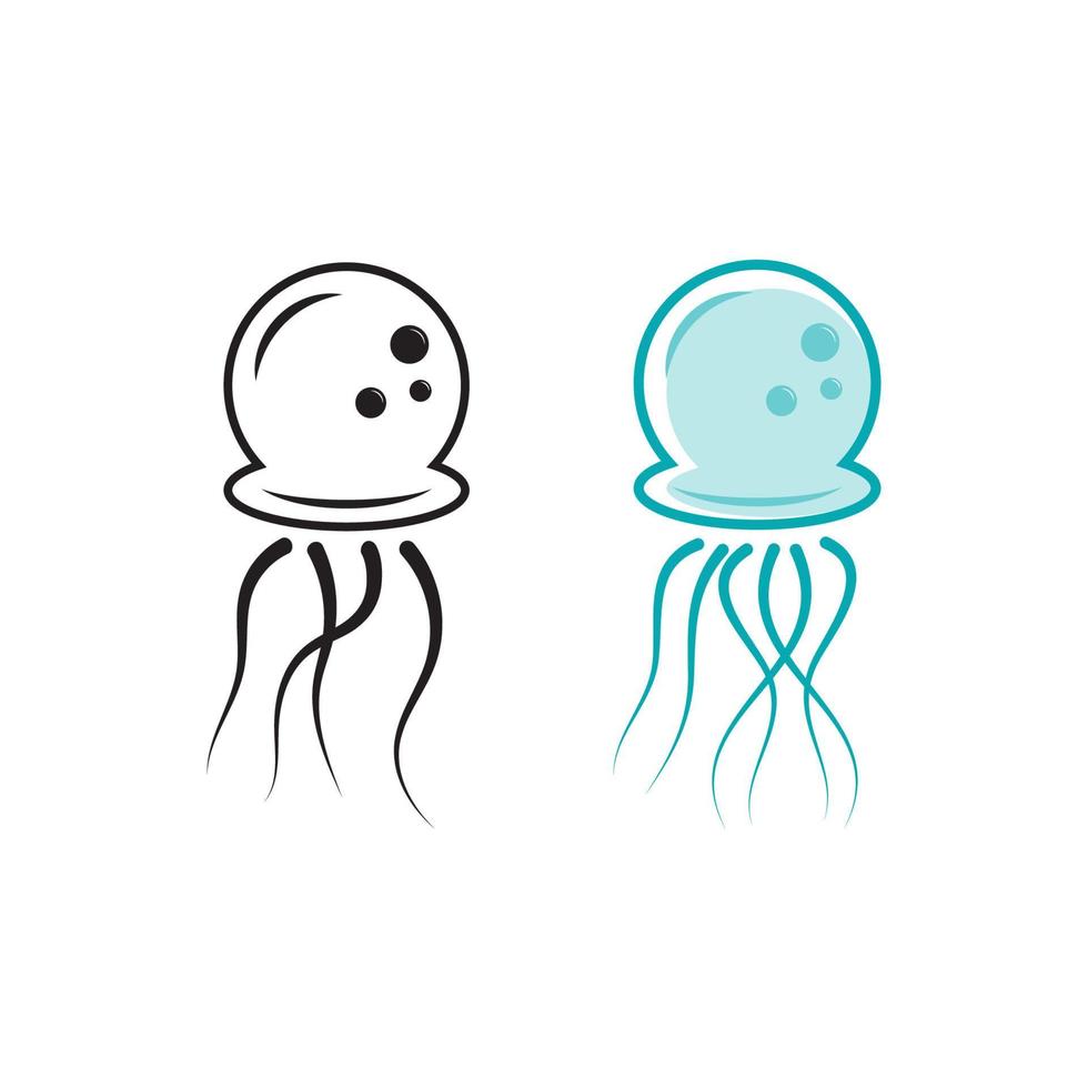 ilustración de diseño de icono de vector de medusas