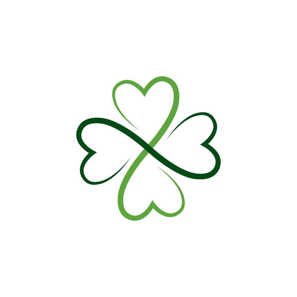 Green Clover Leaf  icon Template vector