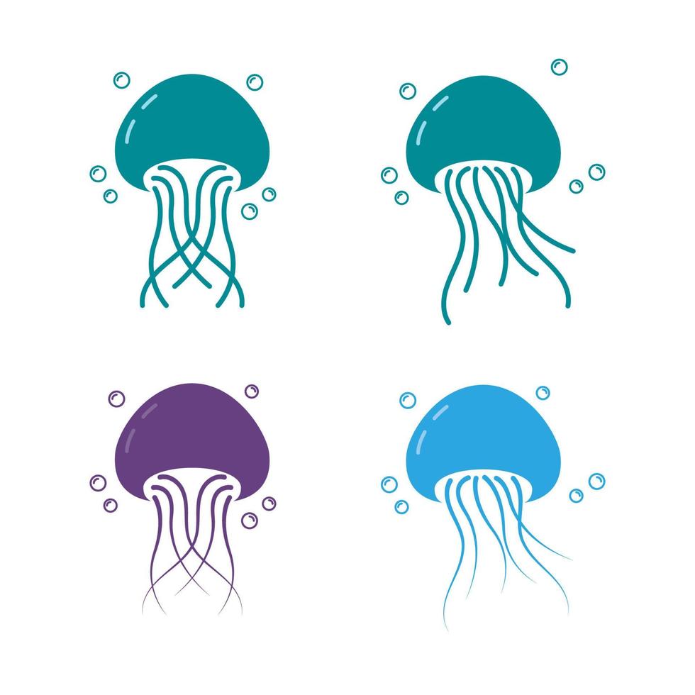 ilustración de diseño de icono de vector de medusas