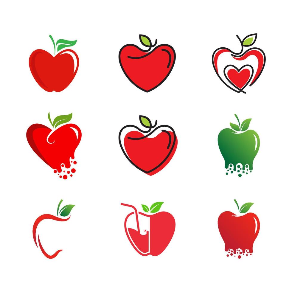 diseño de ilustración de vector de manzana