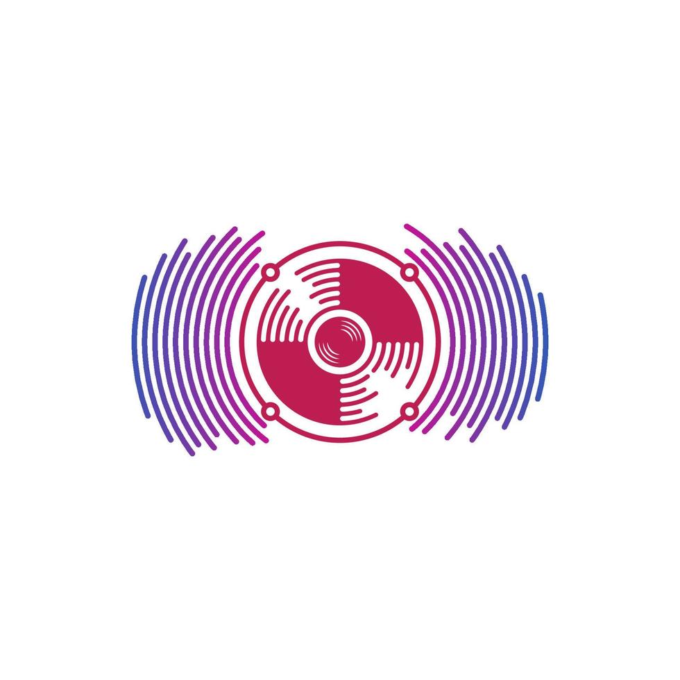 Diseño de ilustración de vector de ondas de altavoz