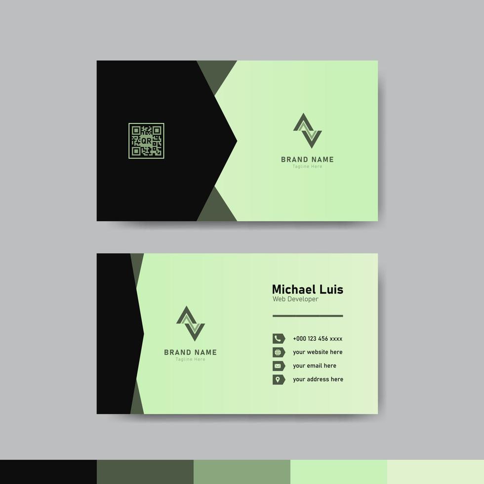 Green and black business identity card template concept vector