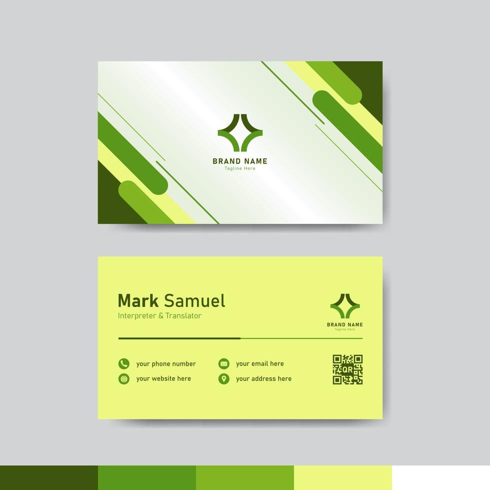 Green business identity card template concept vector