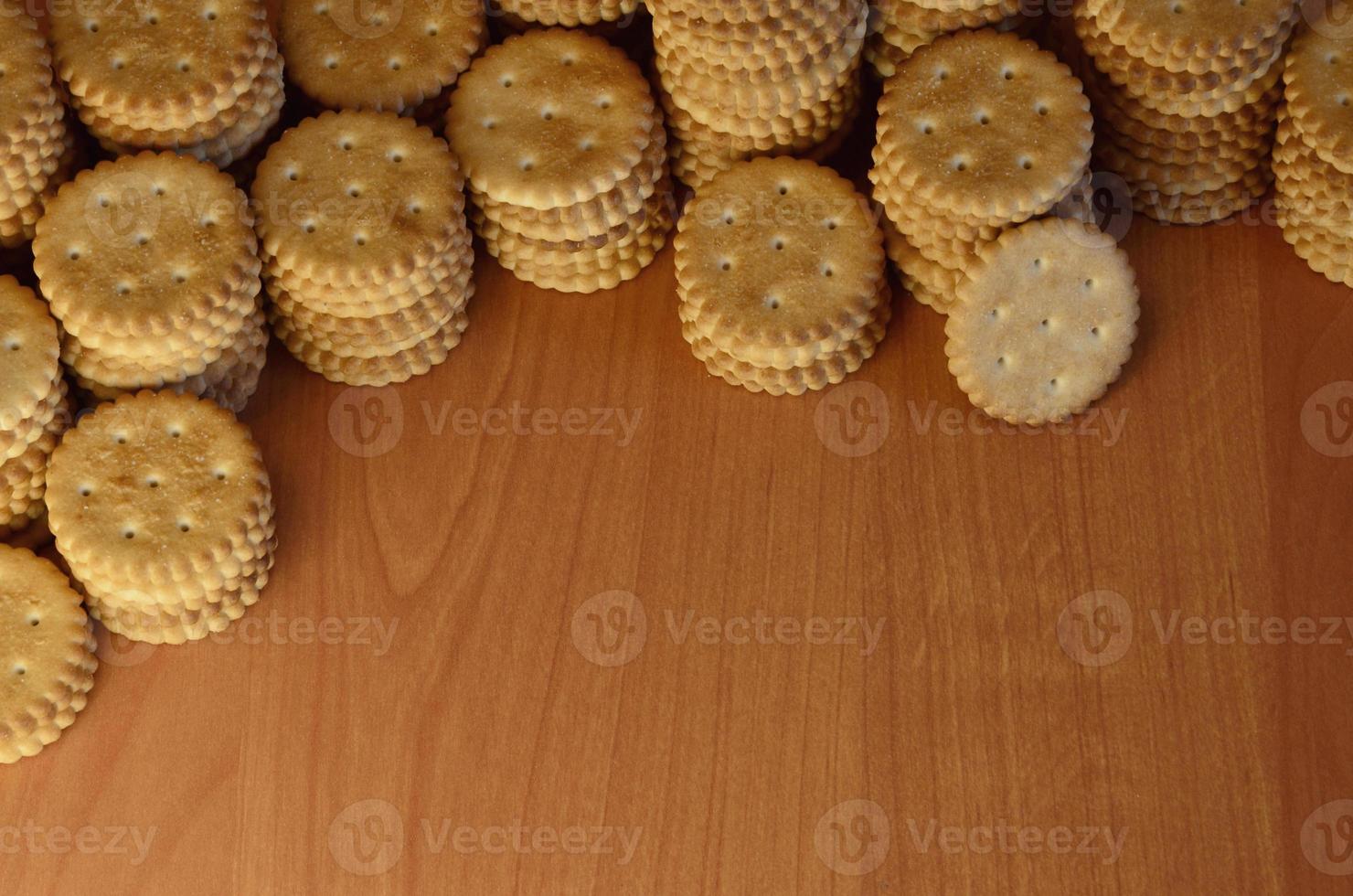 Classic round salted crackers photo