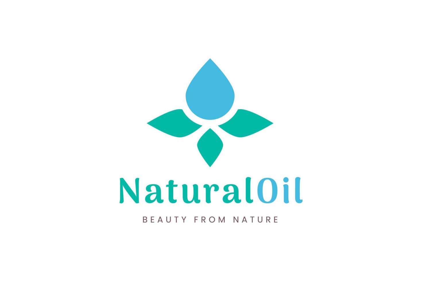 Beauty logo with oil droplet and leaf shape vector