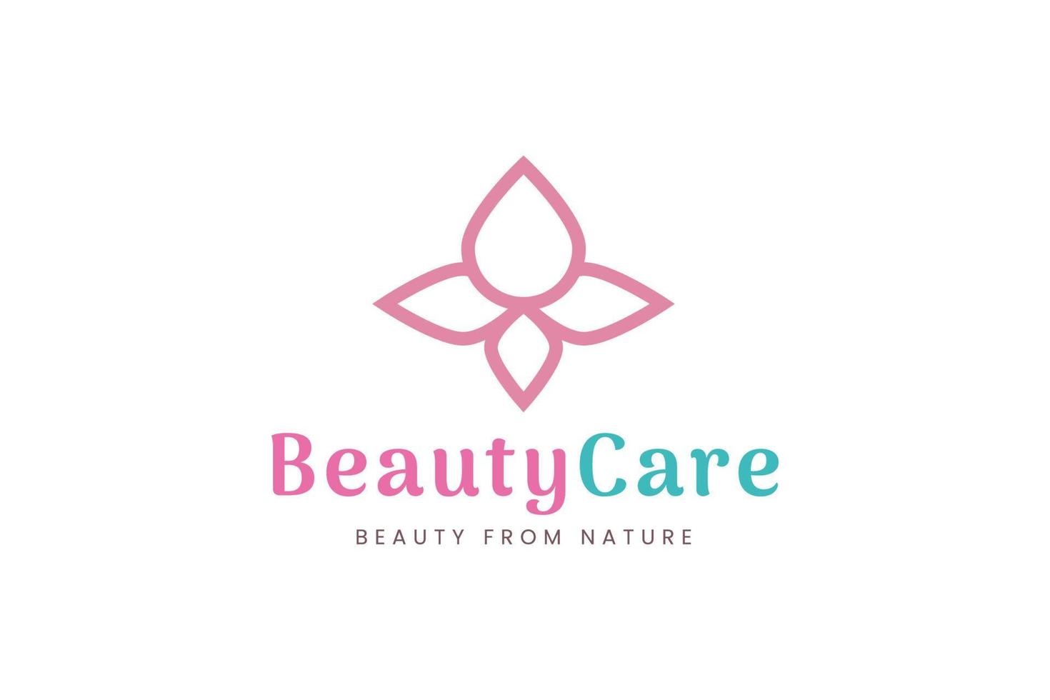 logotipo de cuidado de belleza simple vector