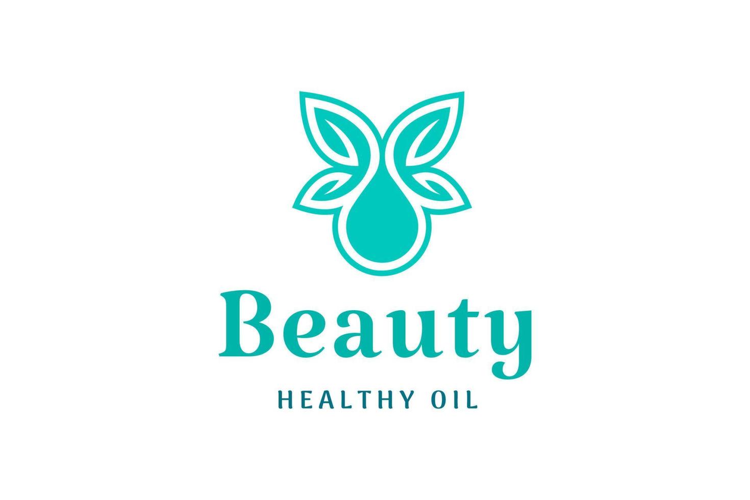 logotipo de hoja y gota en un estilo elegante y moderno para la belleza y la salud vector