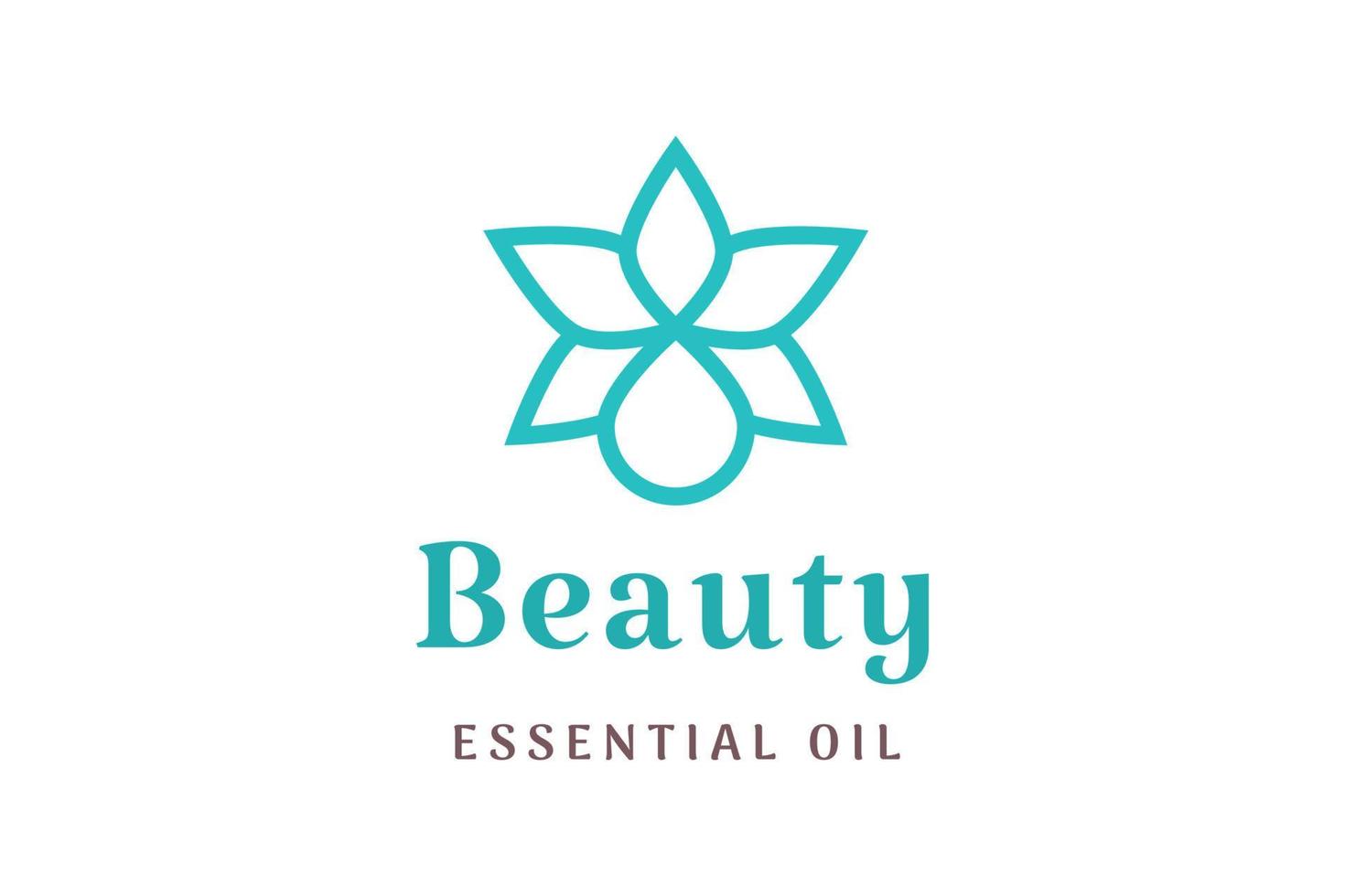 Simple Beauty care logo with leaf oil droplet vector