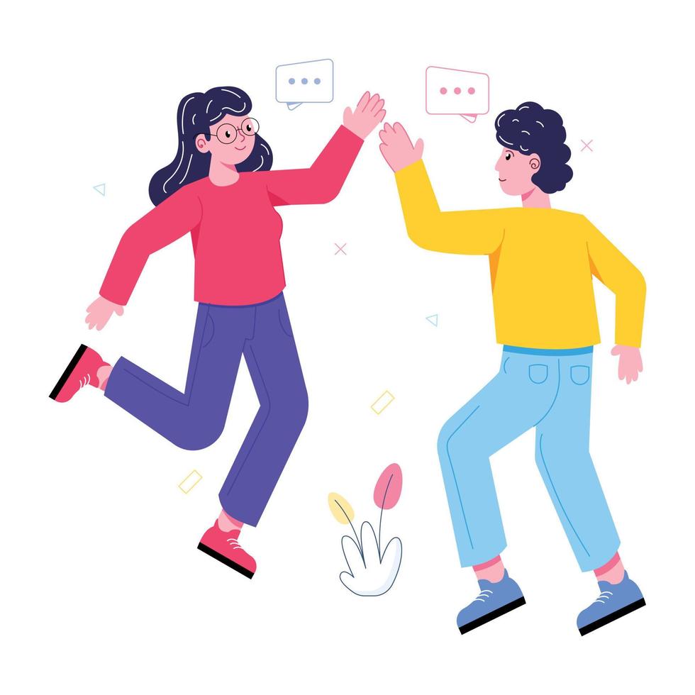 Pack of Teamwork Flat Illustrations vector