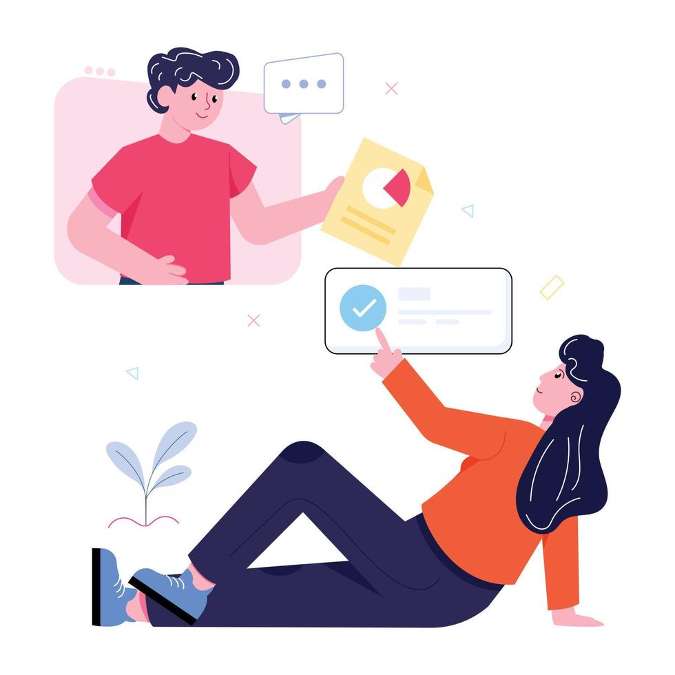 Pack of Teamwork Flat Illustrations vector