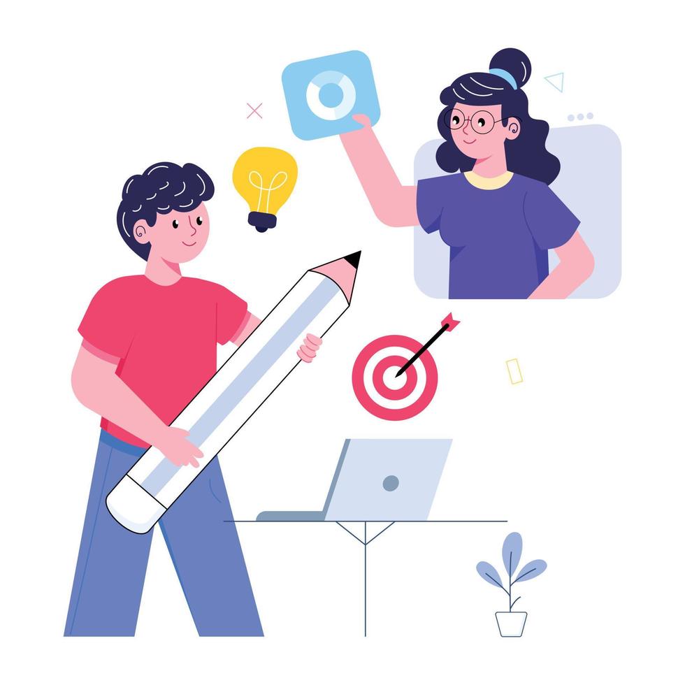 Pack of Teamwork Flat Illustrations vector