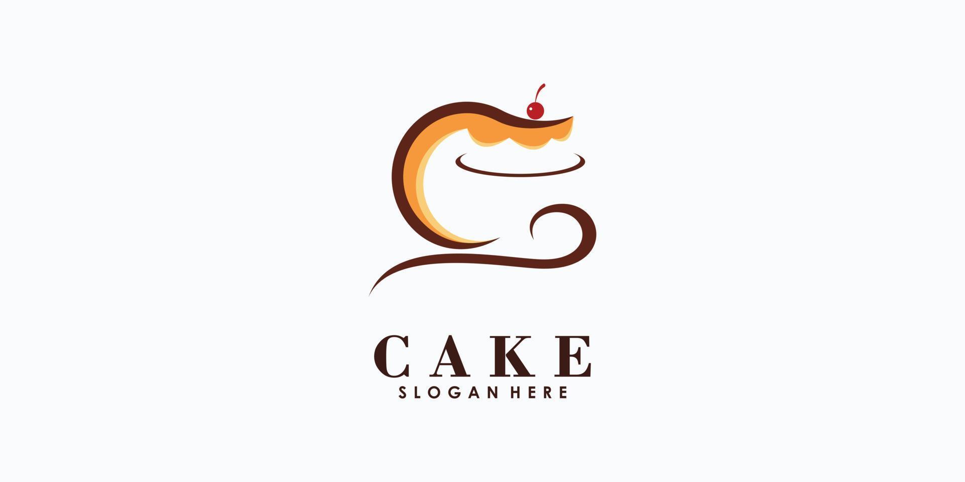 cake logo design vector with creative concept for your cake shop