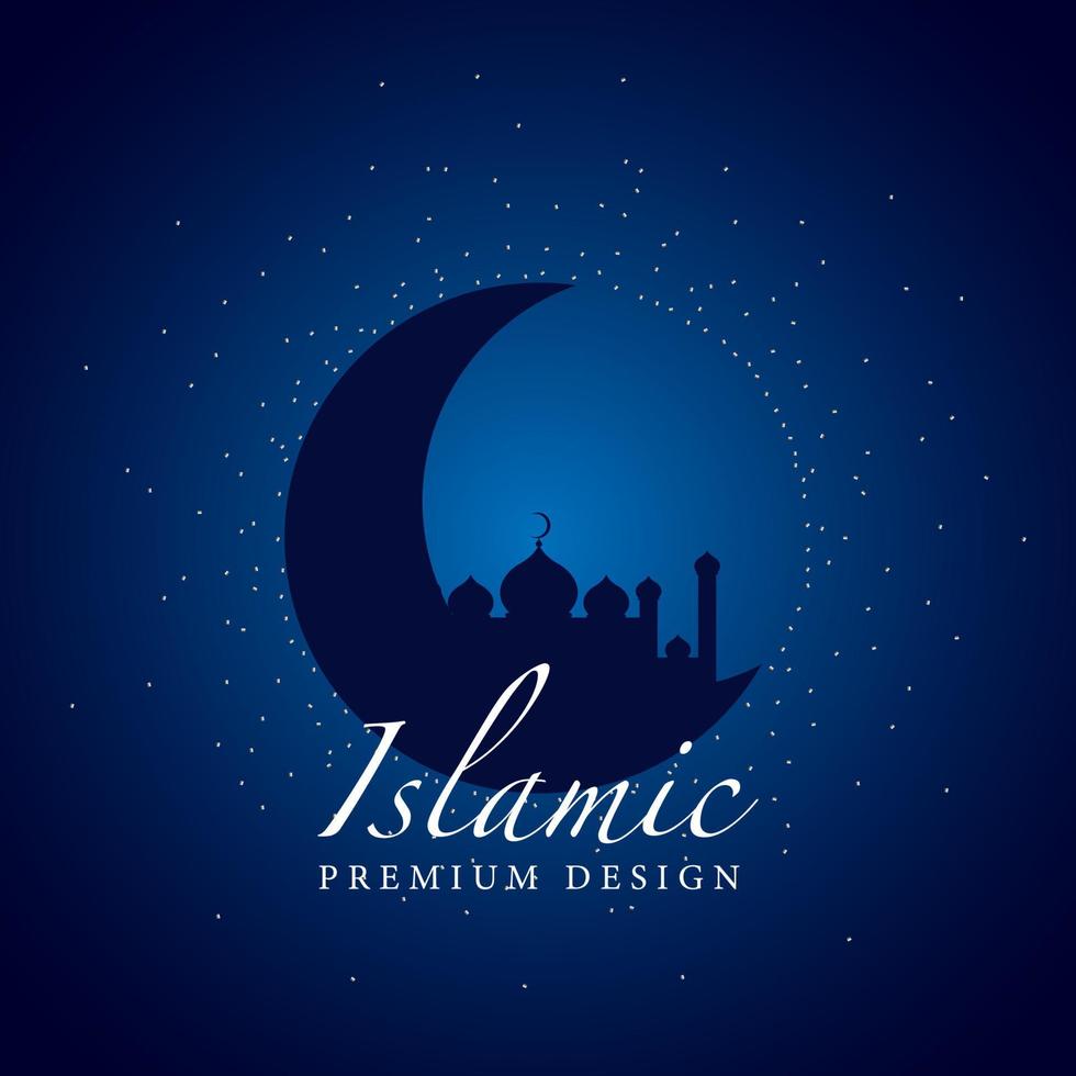 Ramadán kareem saludo ilustración islámica diseño vectorial de fondo vector