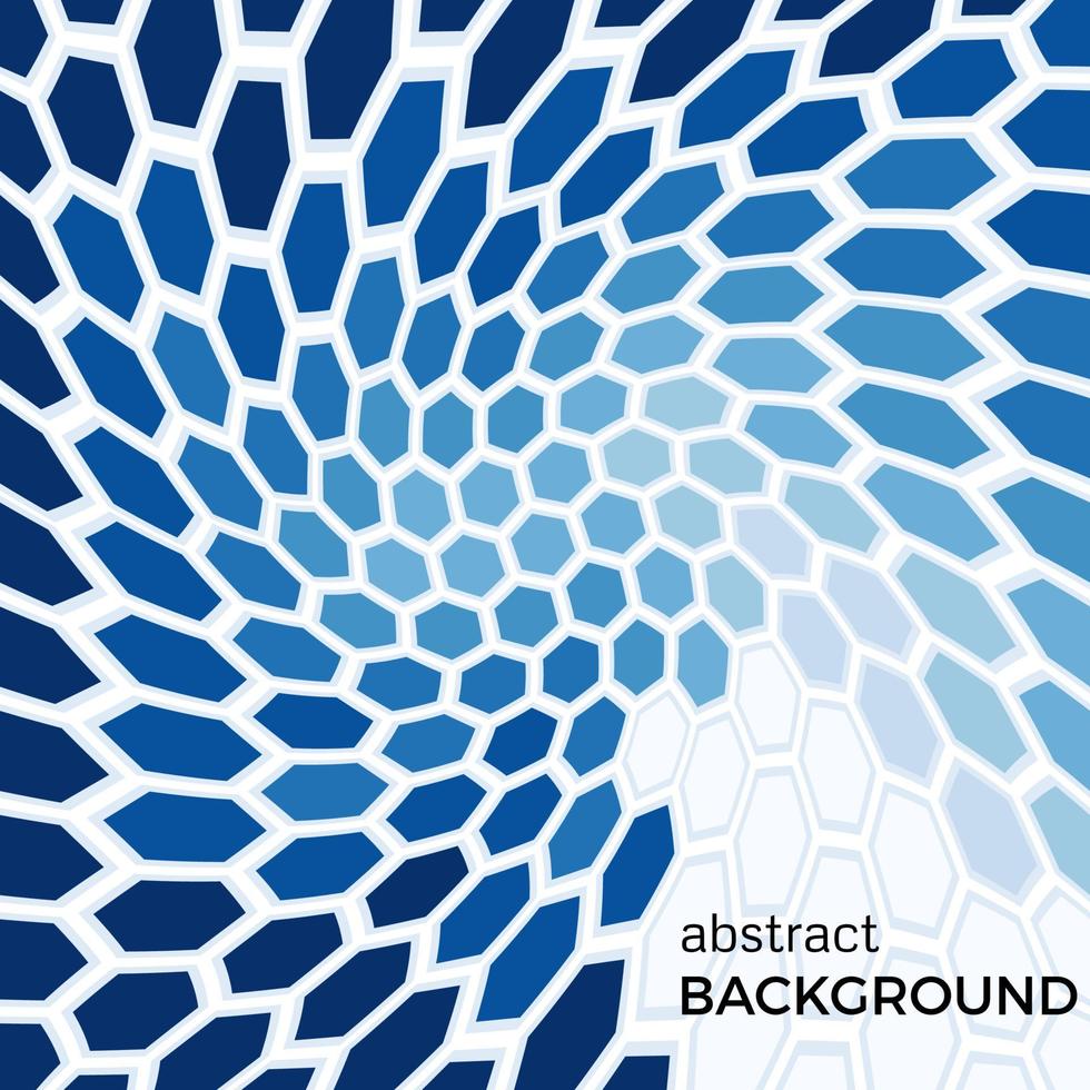 Abstract background with blue hexagons elements. Vector illustration.