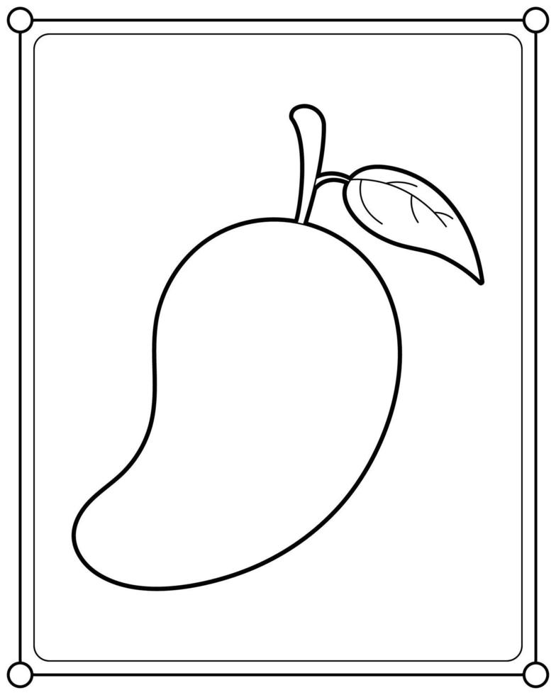 Mango suitable for children's coloring page vector illustration