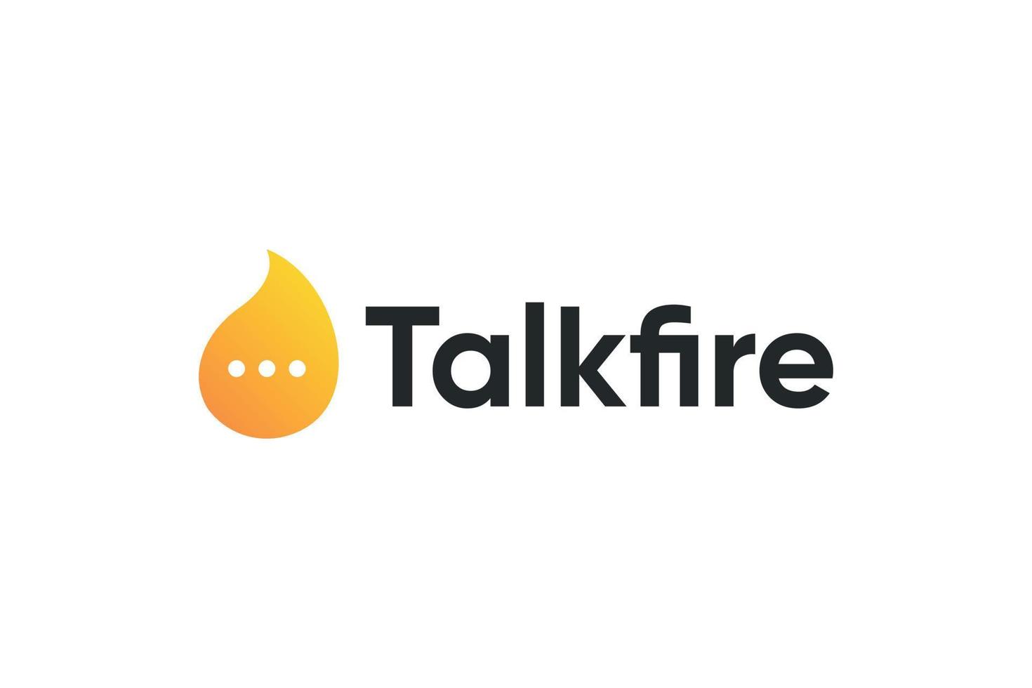 Fire and chat logo design symbol vector