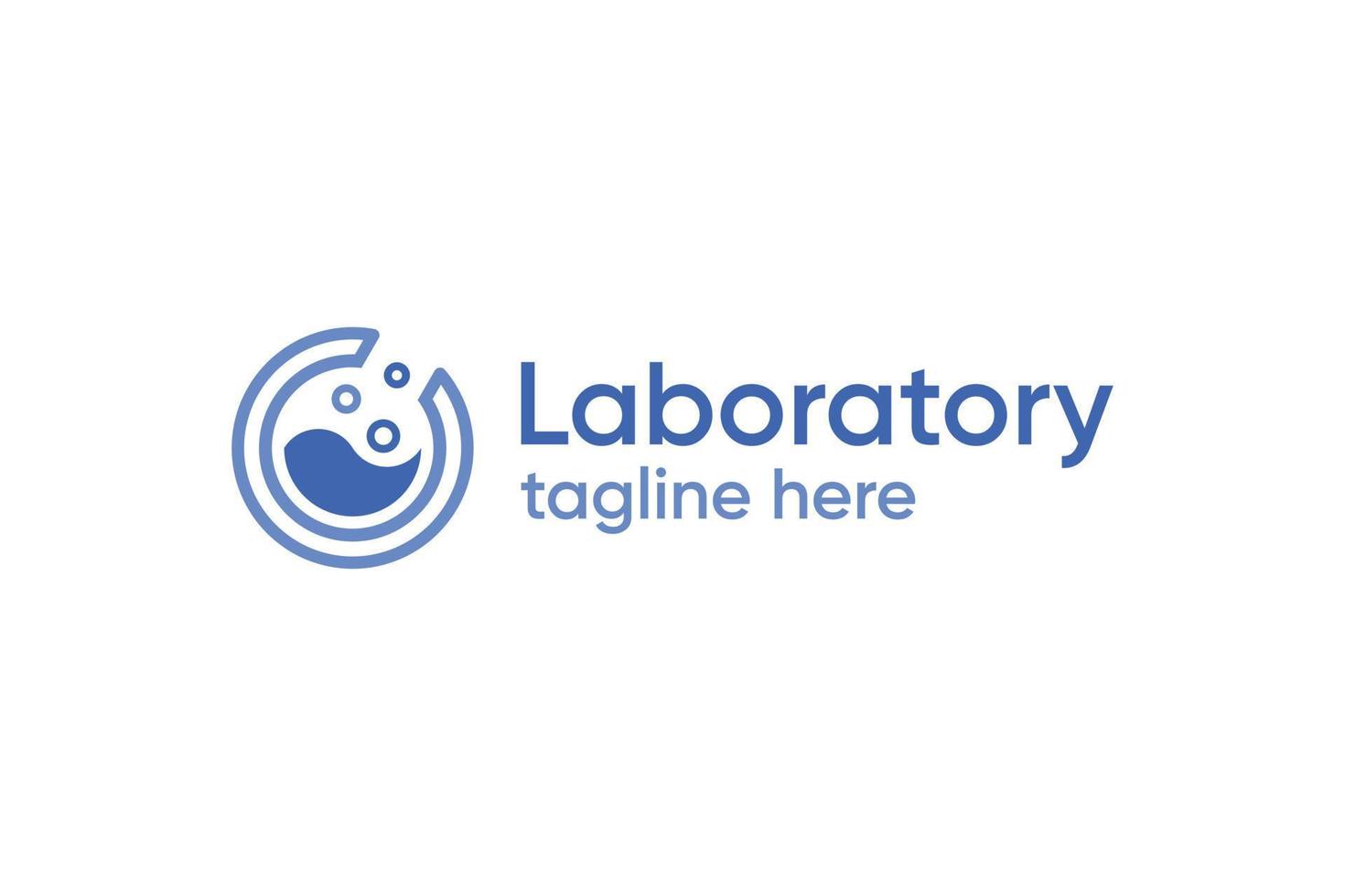 Chemical laboratory science liquid logo design symbol vector