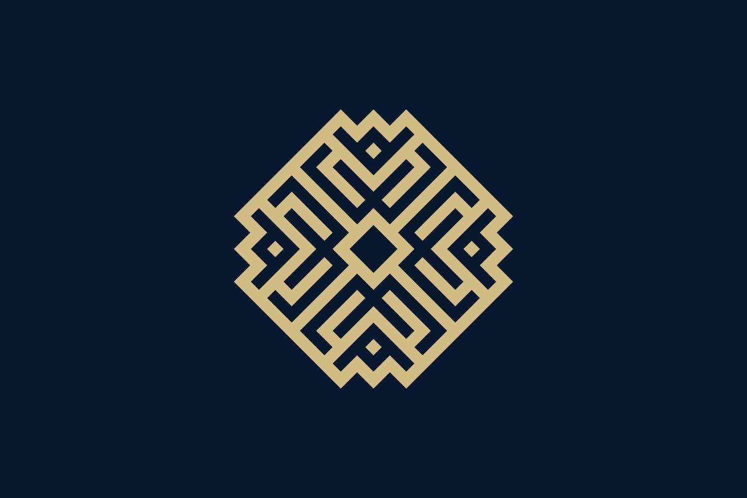 Creative abstract maze logo design vector
