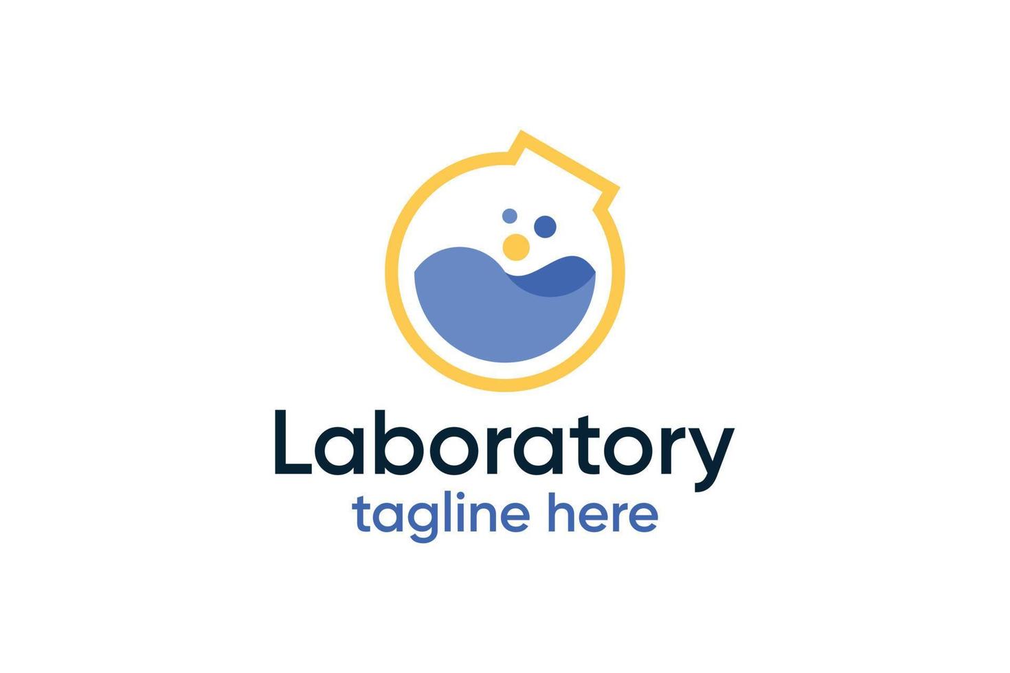 plantilla de vector de logotipo de vidrio líquido de laboratorio