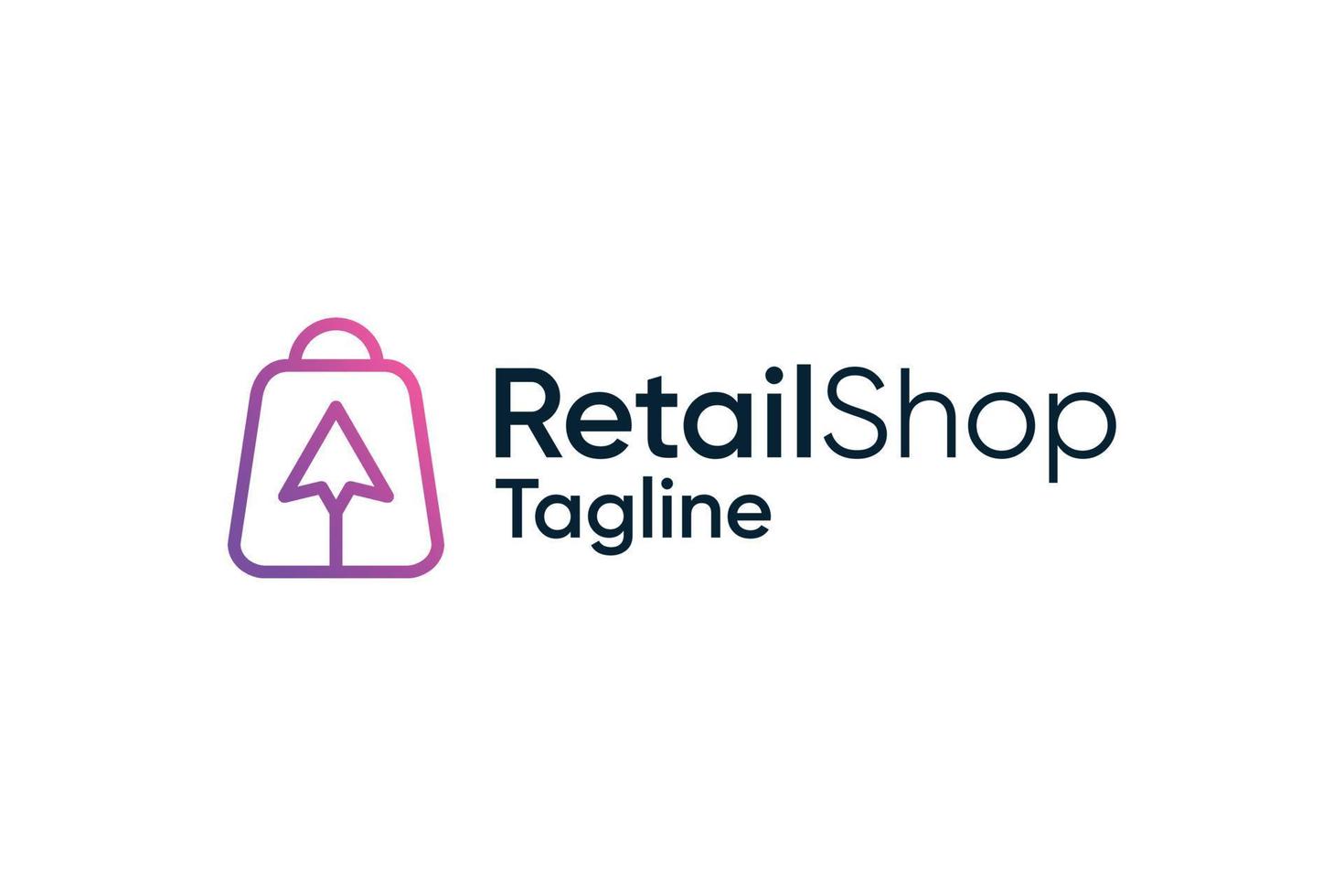 Retail shop arrow shopping discount sale logo symbol vector