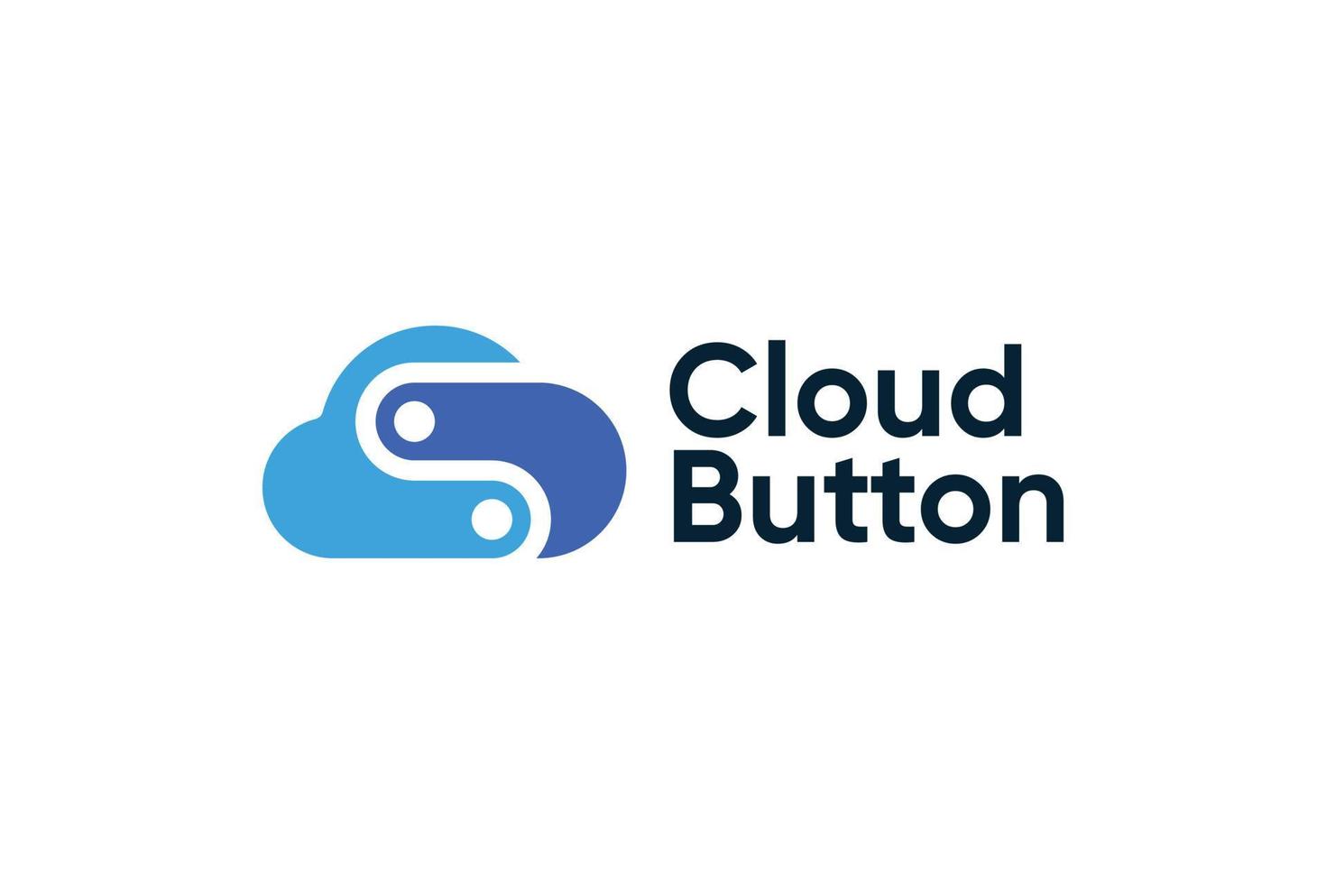 Blue cloud button logo vector design