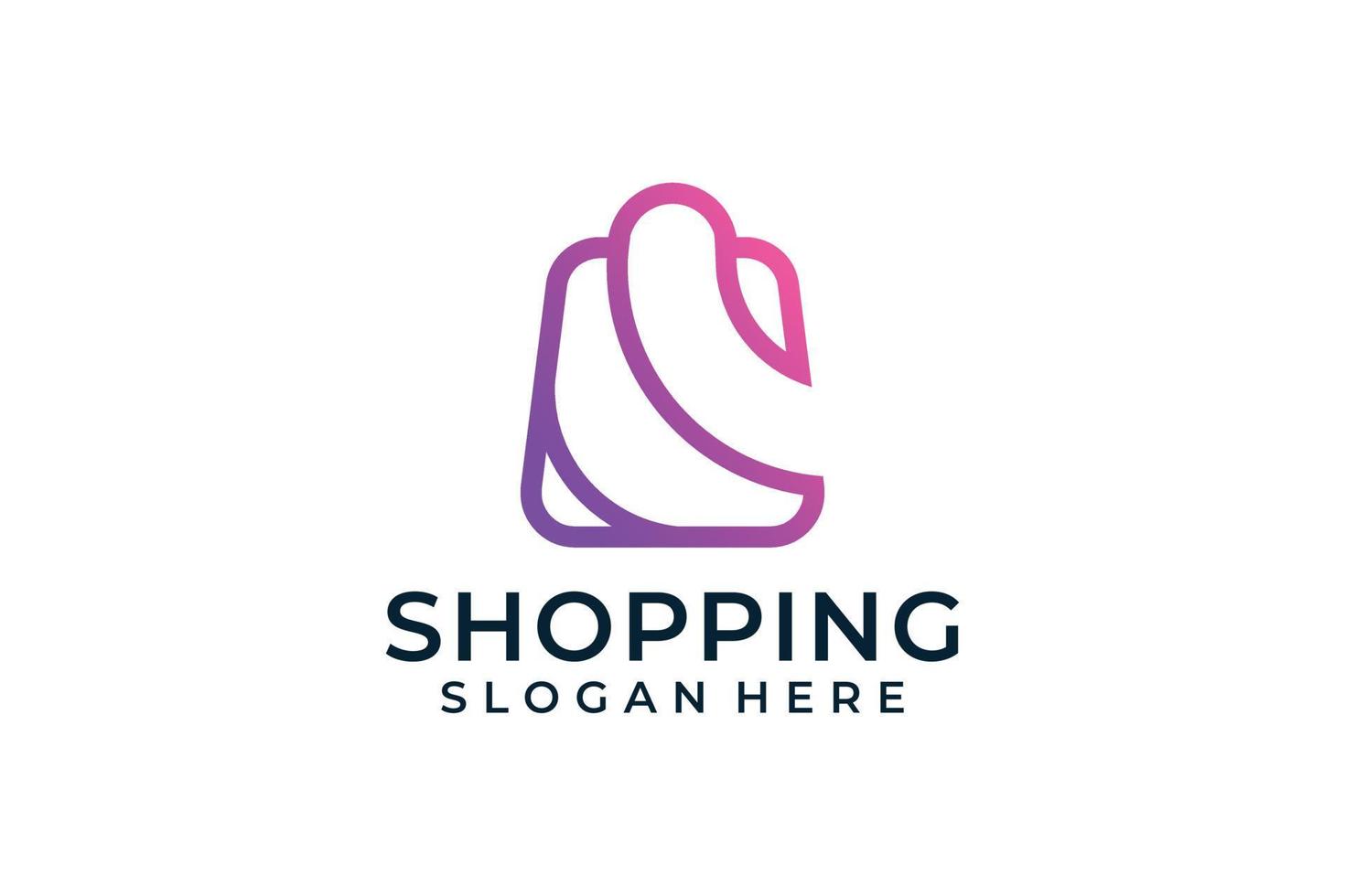 Shopping app market cart logo design vector