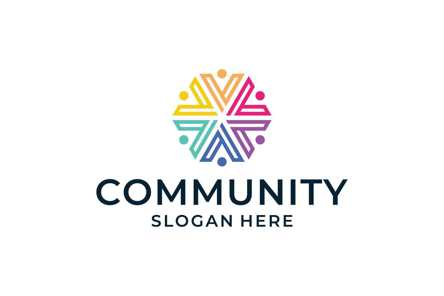 Colorful community network logo template vector