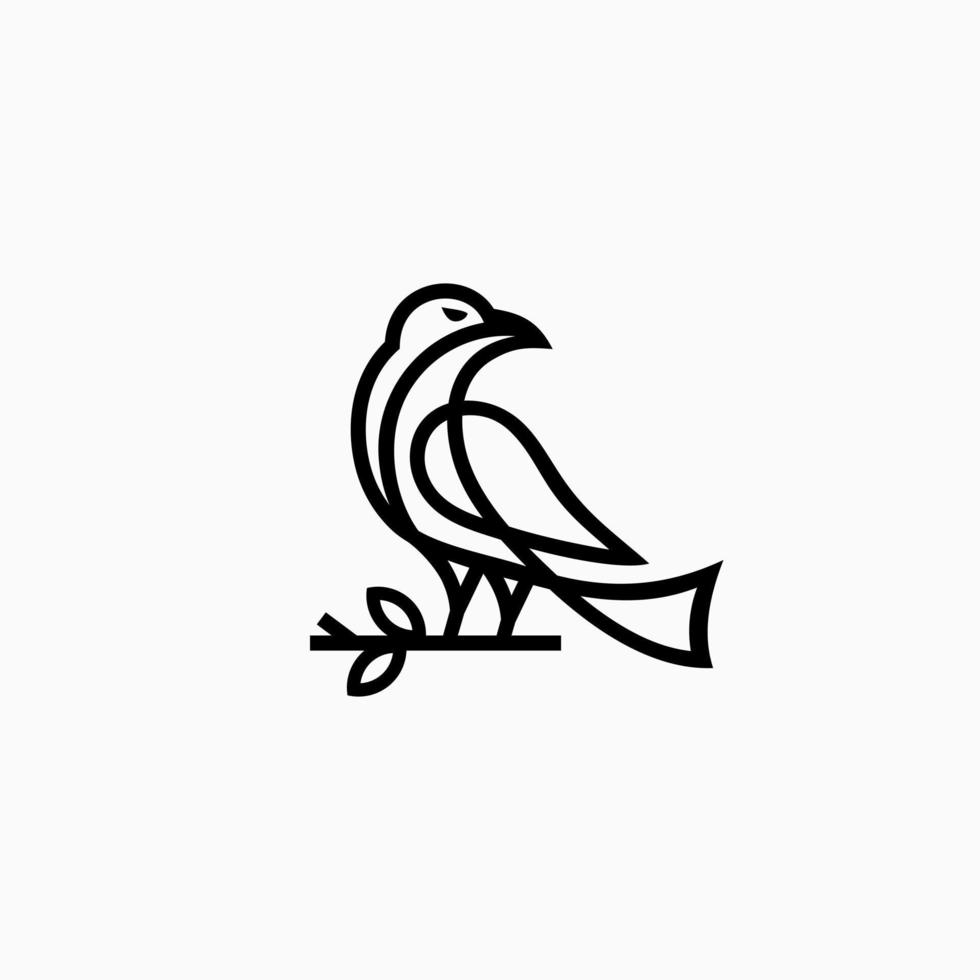 Bird logo vector icon line illustration