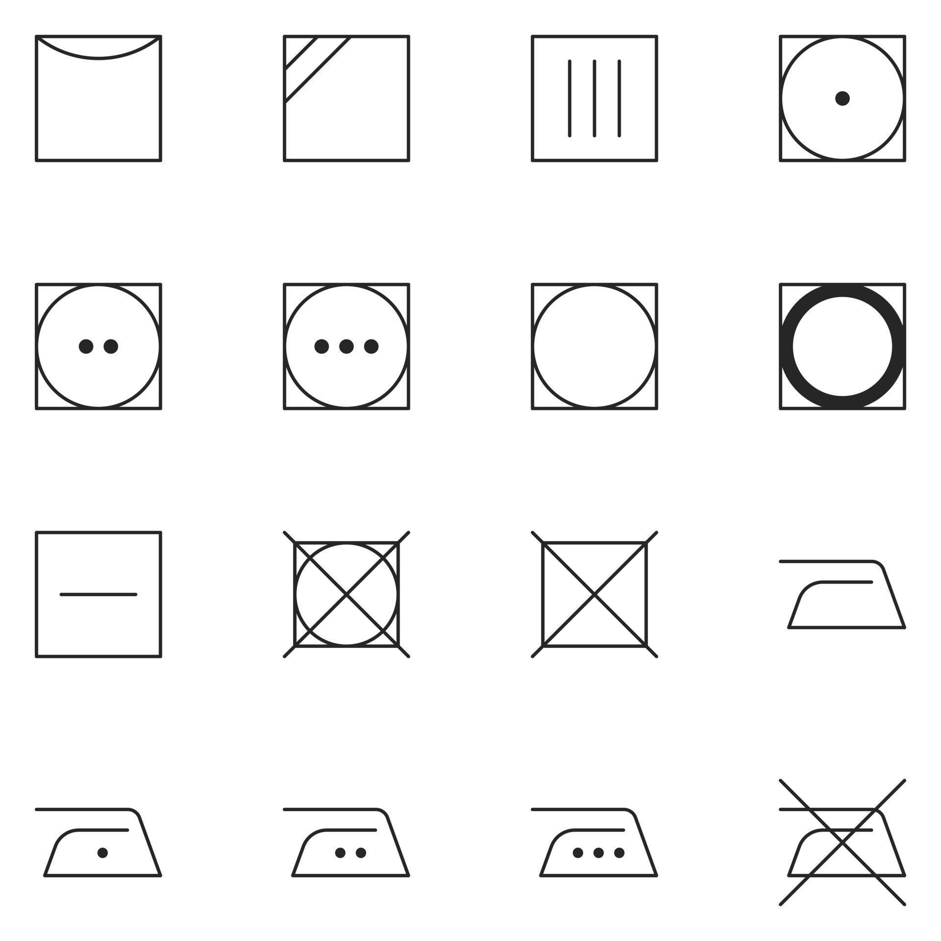 Laundry Guide Line Icon Set 12761960 Vector Art at Vecteezy