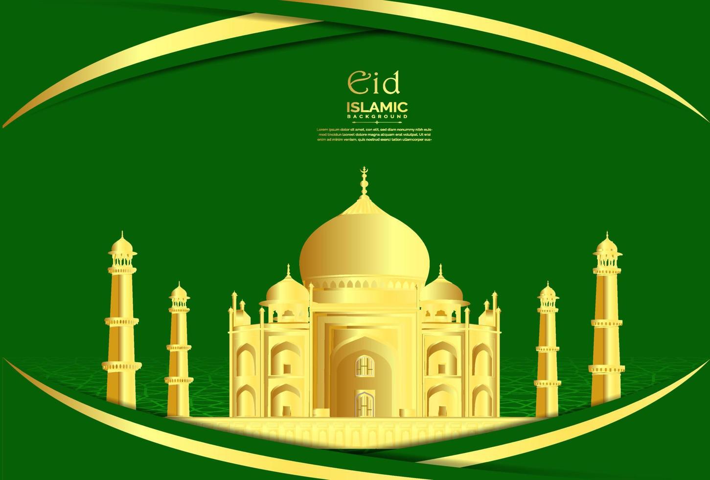 islamic background design template design with mosque vector