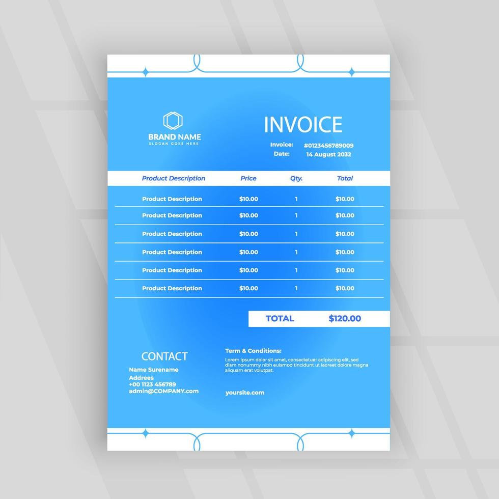 Business invoice vector design template